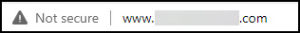 Browser security warning for site.